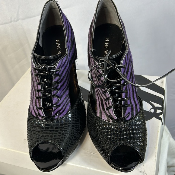 Nine West Black and Purple 4” Heels Size 9M - Picture 3 of 9